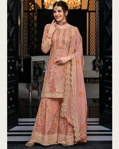 EBA D.NO 1447 INDIAN WOMEN HAEVY EMBROIDERY PARTY WEAR PALAZZO SUIT