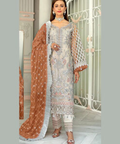 RAMSHA D.NO R-534 INDIAN WOMEN HEAVY EMBROIDERED PARTY WEAR GEORGETTE PAKISTANI PANT SUIT
