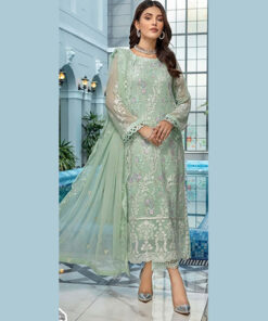 ZAHA D.NO 10082 INDIAN WOMEN HEAVY EMBROIDERED PARTY WEAR GEORGETTE PAKISTANI PANT SUIT