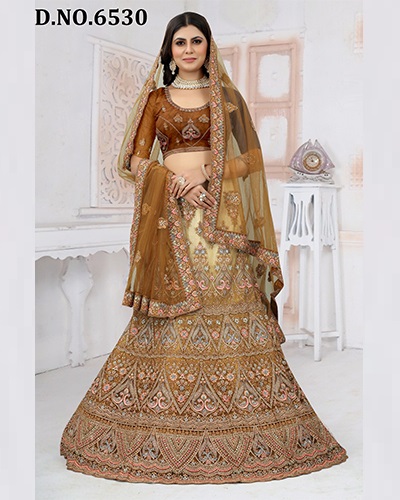 NARI FASHION D.NO 6530 INDIAN WOMEN HEAVY EMBROIDERED DESIGNER BRIDAL WEDDING LEHENGA CHOLI DUPATTA