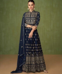 SAYURI D.NO 5196 INDIAN WOMEN HEAVY EMBROIDERED PARTY WEAR DESIGNER ANARKALI GOWN SUIT