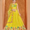 AMOHA D.NO C-1937 INDIAN WOMEN PURE GEORGETTE PARTY WEAR HEAVY EMBROIDERED LEHENGA CHOLI DUPATTA